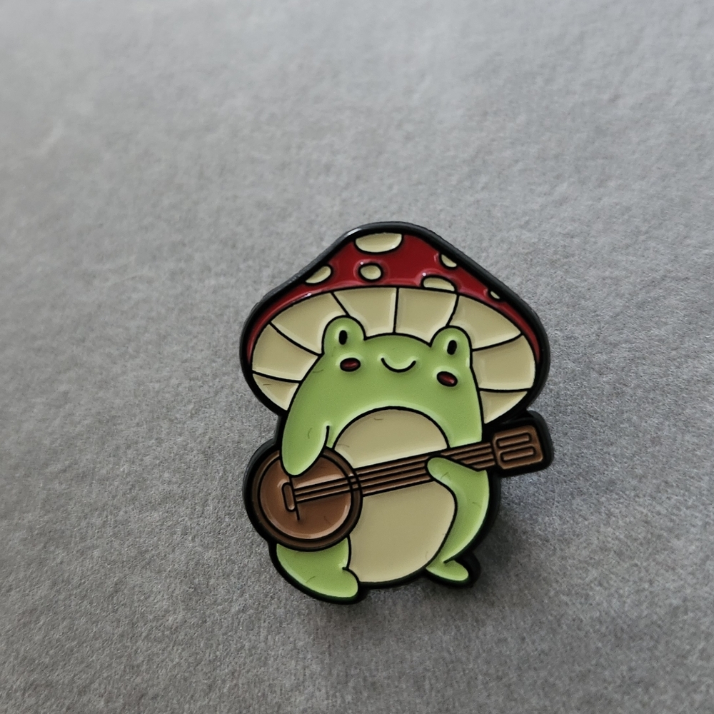 Cute Frog Mushroom Enamel Pin